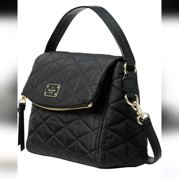 kate spade Handbags - kate spade Black Quilted Crossbody Satchel with Gold Hardware